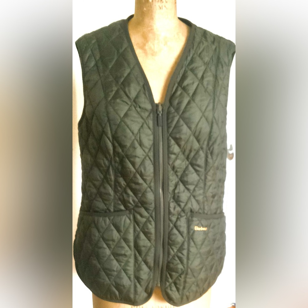Barbour Dark Olive Quilted Vest Sz 10